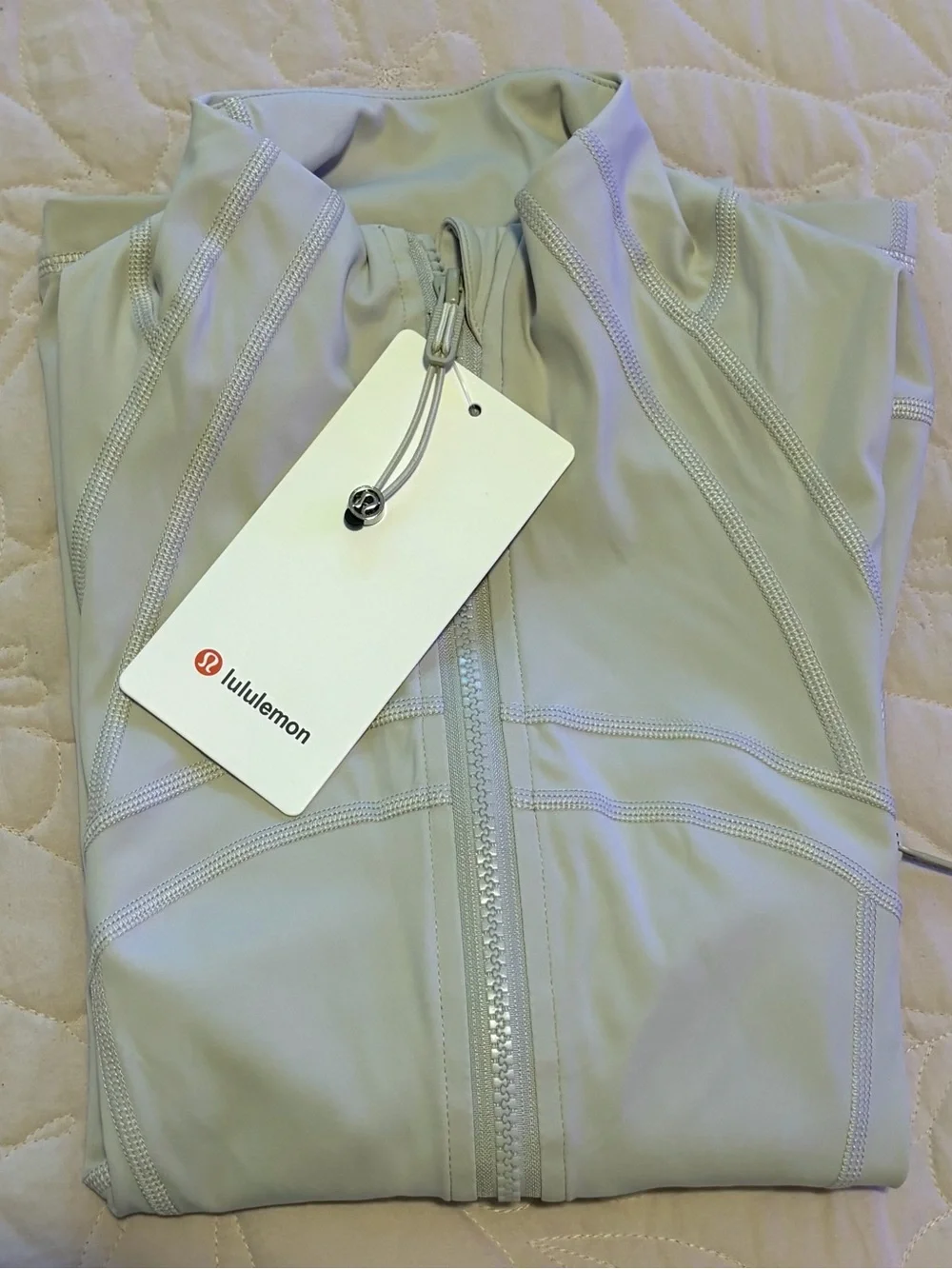 lululemon athletica Light Gray Bomber-Style Full-Zip Jacket